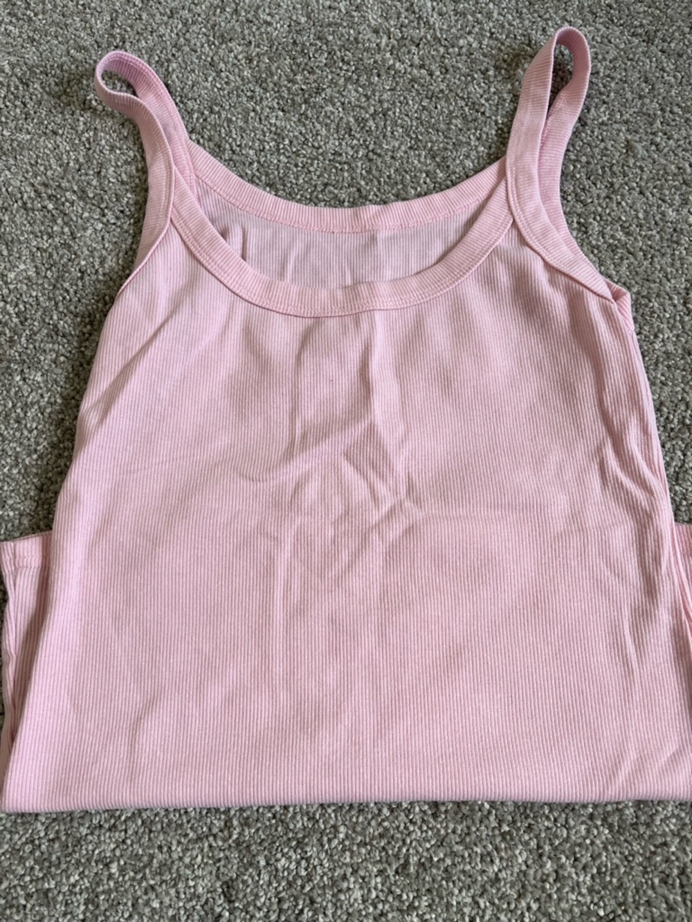 Light pink basic ribbed tank